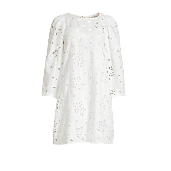 NWTD Rebecca Taylor Size 8 Sarah Embroidered Shift Dress Color Gardenia MSRP$345 - Picture 4 of 13